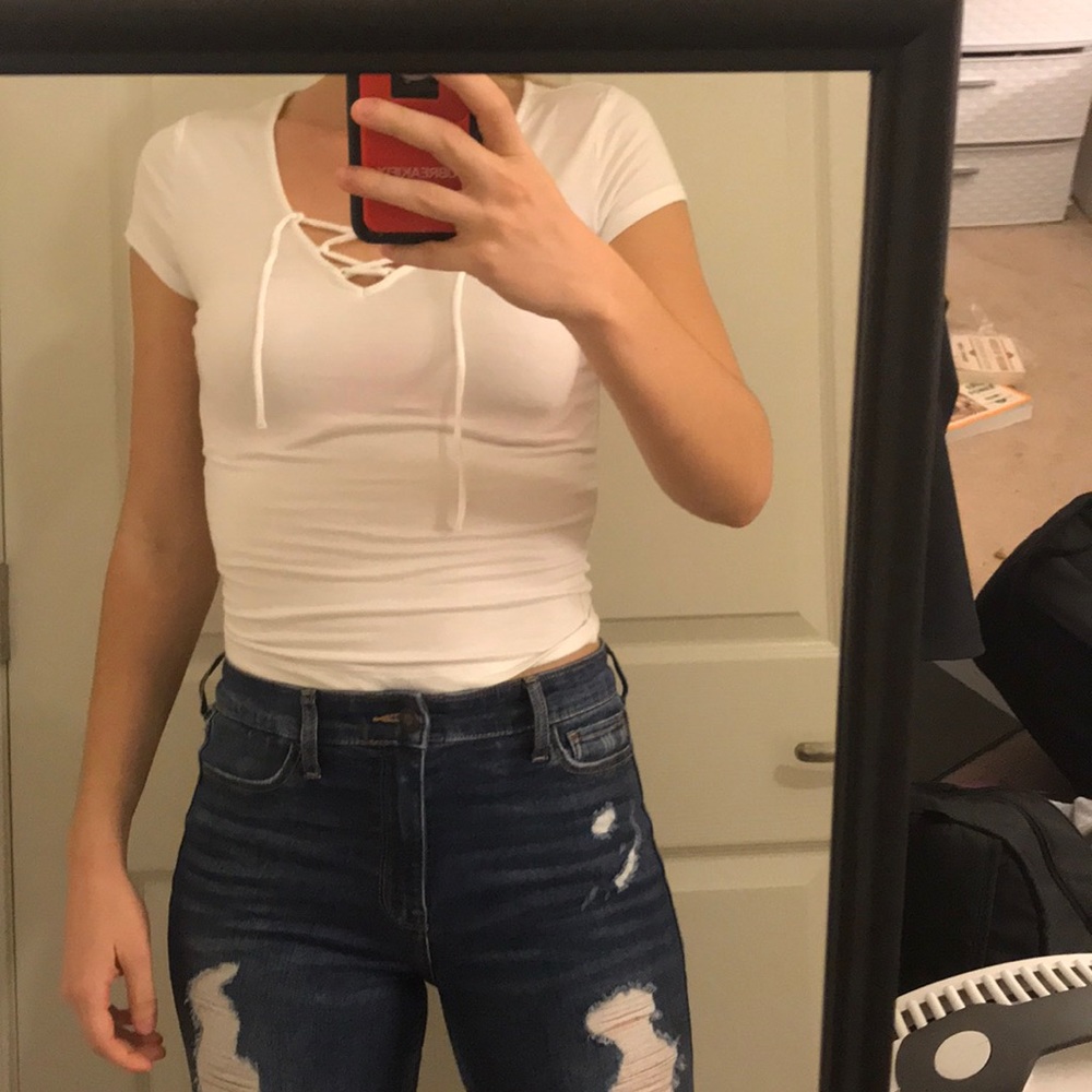White fitted shirt